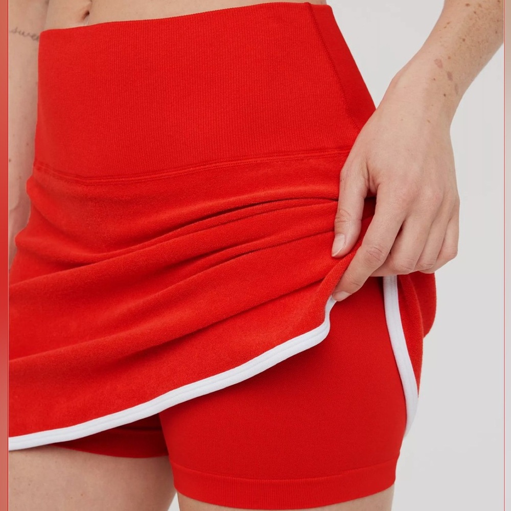 Aerie Red A-Line Mini Skirt